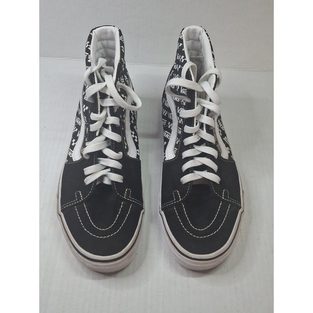 Vans Sk8-hi Black/white "Logo Repeat" mens 7.5/womens 9